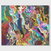 Psychedelische Abstrakte Neon Cellular Electric Ar Geschenkpapier (Flach)