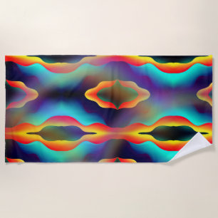 Psychedelische Abstrakte Trippy-Bright-Farben Strandtuch