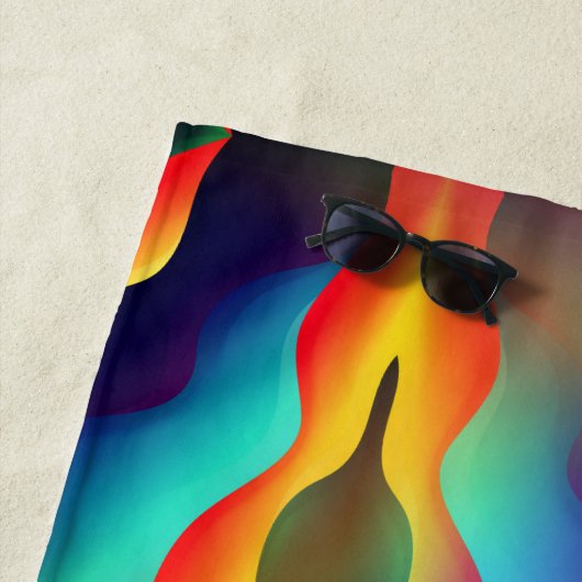 Psychedelische Abstrakte Trippy-Bright-Farben Strandtuch (Beispiel)