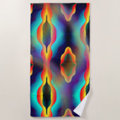 Psychedelische Abstrakte Trippy-Bright-Farben Strandtuch (Vorderseite)