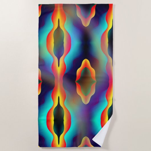 Psychedelische Abstrakte Trippy-Bright-Farben Strandtuch (Vorderseite)