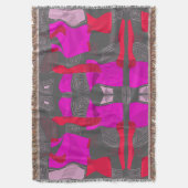 Psychedelische ägyptische Collage: Fuchsia Red Gra Decke (Vorderseite Vertikal)