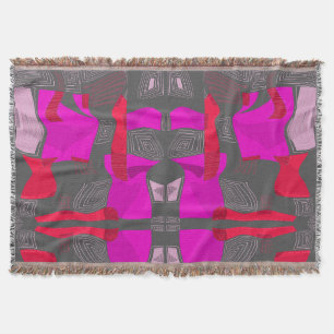 Psychedelische ägyptische Collage: Fuchsia Red Gra Decke