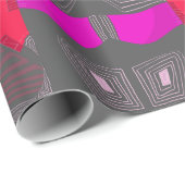Psychedelische ägyptische Collage: Fuchsia Red Gra Geschenkpapier (Rolleneckpunkt)