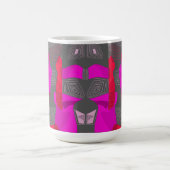 Psychedelische ägyptische Collage: Fuchsia Red Gra Kaffeetasse (Mittel)