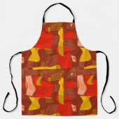 Psychedelische ägyptische Collage: Maroon Red Ochr Schürze (Vorderseite)