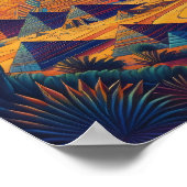 Psychedelische Ägyptische Pyramide Landschaftskuns Poster (Ecke)