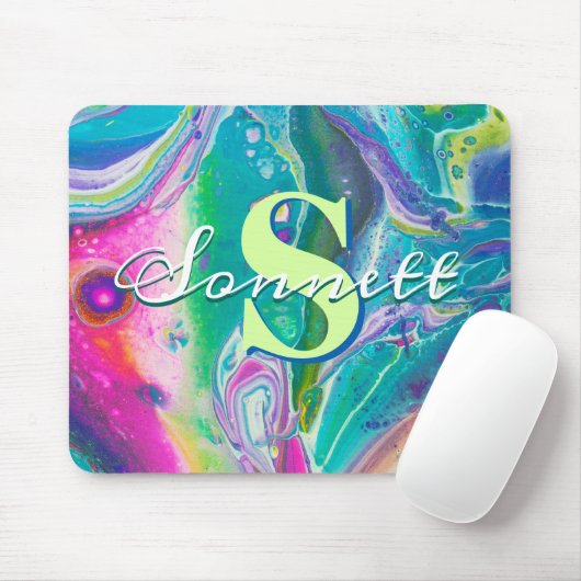 Psychedelische Akrylflusskunst Mousepad (Mit Mouse)