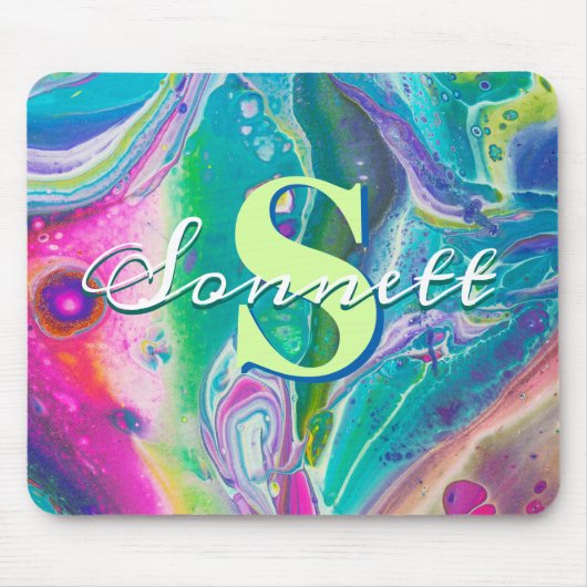 Psychedelische Akrylflusskunst Mousepad (Vorne)