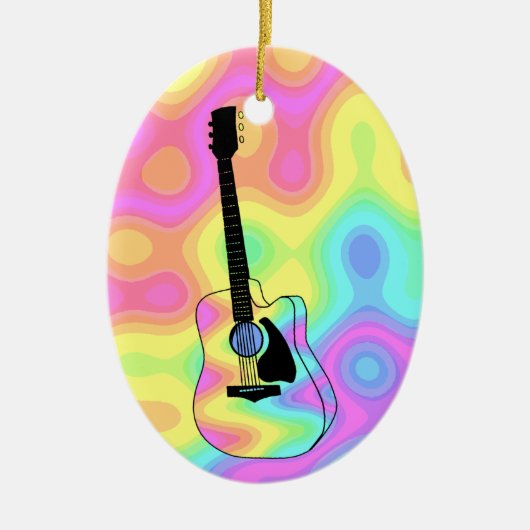 Psychedelische Akustikgitarre Keramikornament (Vorne)