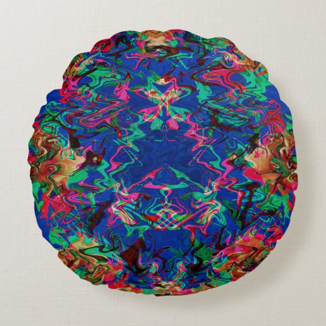 Psychedelische Algen...... Rundes Kissen (Vorderseite)