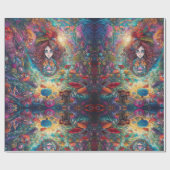 Psychedelische Alice im Wunderland Lila Thema Geschenkpapier (Flach)