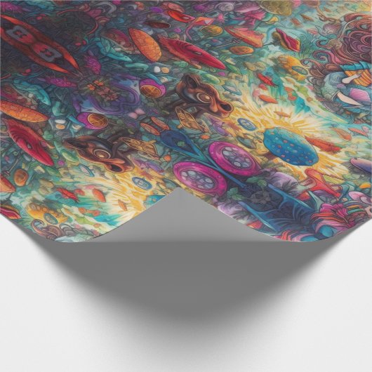 Psychedelische Alice im Wunderland Lila Thema Geschenkpapier (Ecke)