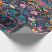 Psychedelische Alice im Wunderland Tierthema Geschenkpapier (Ecke)