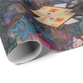 Psychedelische Alice im Wunderland Tierthema Geschenkpapier (Rolleneckpunkt)