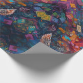 Psychedelische Alice im Wunderland whimsistische W Geschenkpapier (Ecke)