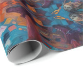 Psychedelische Alice im Wunderland whimsistische W Geschenkpapier (Rolleneckpunkt)