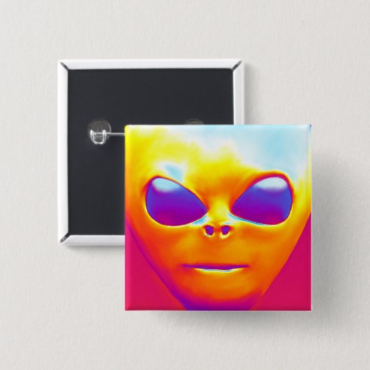 Psychedelische Alien Button (Vorne & Hinten)