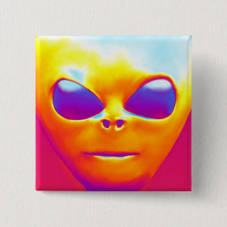Psychedelische Alien Button