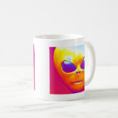 Psychedelische Alien Kaffeetasse (VorderseiteRechts)