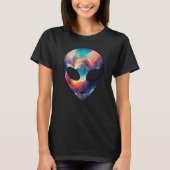 Psychedelische Alien Kopf Nebula Galaxy Weltraum U T-Shirt (Vorderseite)