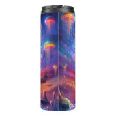 Psychedelische Alien: Kosmisch, ansonsten weltlich Thermosbecher (Rückseite)