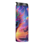 Psychedelische Alien: Kosmisch, ansonsten weltlich Thermosbecher (Nach rechts gedreht)