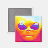 Psychedelische Alien Magnet (Vorderseite/Rückseite)