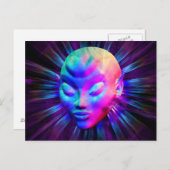 Psychedelische Alien Meditation Postkarten (Vorne/Hinten)