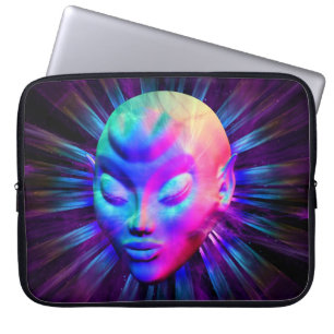 Psychedelische alien-Meditations-Laptop-Hülse Laptopschutzhülle