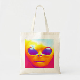 Psychedelische Alien Tragetasche