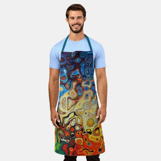 Psychedelische All-over-Print-Schürze Schürze (Getragen)