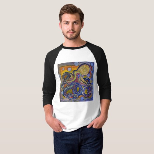 Psychedelische, alte Schulekrake T-Shirt (Vorne ganz)