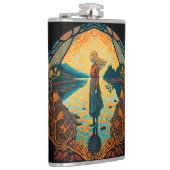 Psychedelische Art Nouveau-Flasche | Trippy-Gesche Flachmann (Rechts)