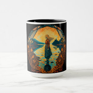 Psychedelische Art Nouveau Tasse   Trippy Geschenk