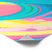 Psychedelische Art Pink Green Poster (Ecke)