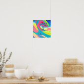 Psychedelische Art Pink Green Poster (Küche)