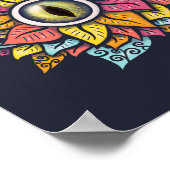 Psychedelische Augen Blume Kunst - Farbenfrohe Pet Poster (Ecke)