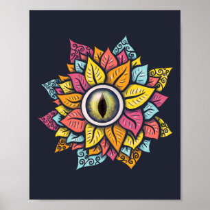 Psychedelische Augen Blume Kunst - Farbenfrohe Pet Poster
