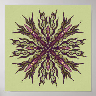 Psychedelische Augenpflanze - Surrealistisches bot Poster