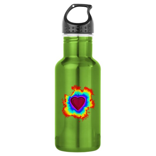 Psychedelische Aura Herz Edelstahlflasche (Vorderseite)
