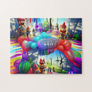 Psychedelische Ballons Willkommen Zu Hause Puzzle