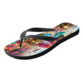 Psychedelische Balloons farbenfroh kreierte Flip F Badesandalen (Schrägansicht)