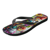 Psychedelische Balloons farbenfroh kreierte Flip F Badesandalen (Schrägansicht)