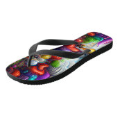 Psychedelische Balloons farbenfroh kreierte Flip F Badesandalen (Schrägansicht)