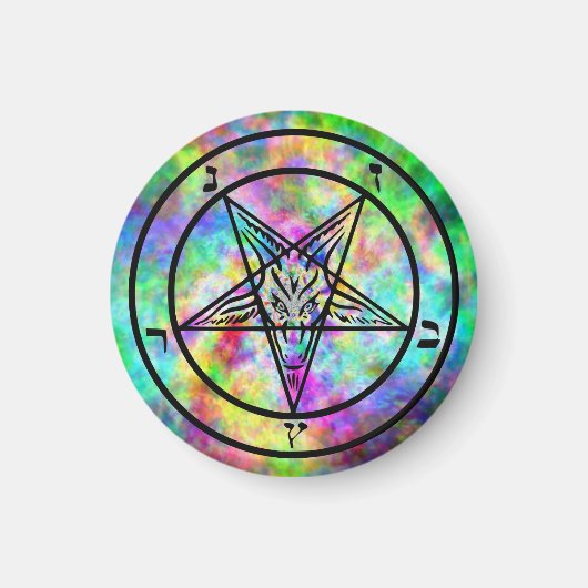 Psychedelische Baphomet-Magnete Magnet (Vorne)