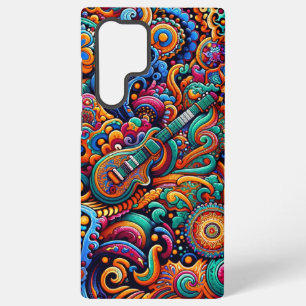 Psychedelische Batik-Gitarren-Kunst–Bunte Retro-Mu Samsung Galaxy Hülle