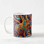 Psychedelische Batik-Gitarrenkunst – Farbige Retro Kaffeetasse (Links)