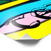 Psychedelische Berge, See, Bäume. Frieden Fotodruck (Ecke)