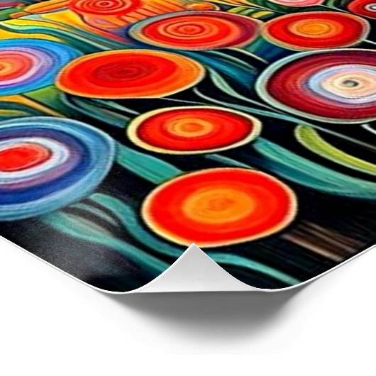 Psychedelische Berglandschaft 1 Poster (Ecke)